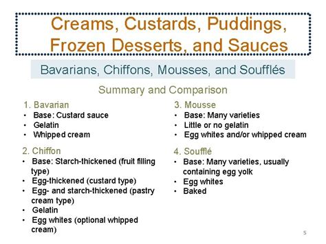 4 how are still frozen desserts similar to bavarians